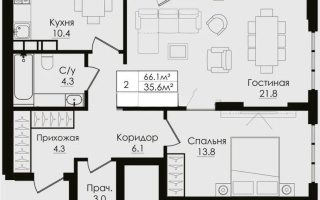 Продажа 2-комнатной квартиры, 64.5 м², пр. Тауелсыздык, дом  38/4 стр - Продажа квартир в Казахстане