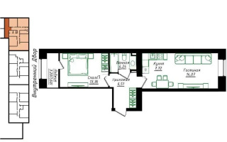 Продажа 2-комнатной квартиры, 47.5 м², ул. Нажимеденова, дом  5 - Продажа квартир в Казахстане