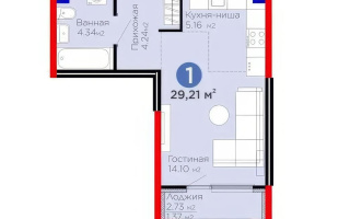 Продажа 1-комнатной квартиры, 29.21 м², мкр. Гажайып, дом  33 - Продажа  однокомнатных квартир в Алматы