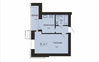 Продажа 1-комнатной квартиры, 27.7 м², ул. Кургальжинское шоссе, дом  31 стр - Продажа  однокомнатных квартир в новостройках Астаны без посредников