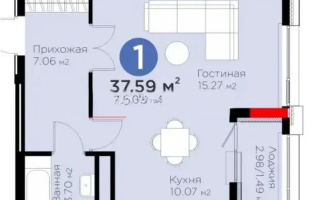 Продажа 1-комнатной квартиры, 37.59 м², пр. Туран, дом  57/5 стр - Продажа  однокомнатных квартир в Астане без посредников