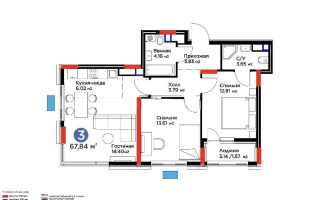 Продажа 3-комнатной квартиры, 68 м², ул. Е-915, дом  19 - Продажа  трехкомнатных квартир в Астане с фото