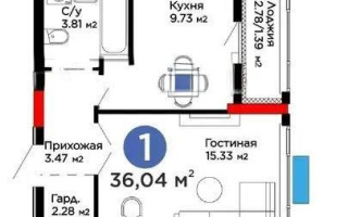 Продажа 1-комнатной квартиры, 36.04 м², пр. Туран, дом  57д - Продажа квартир в новостройках Астаны с фото