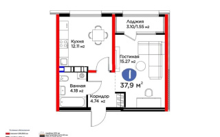 Продажа 1-комнатной квартиры, 37.9 м², ул. Момышулы, дом  11/12а - Продажа квартир в Алматы