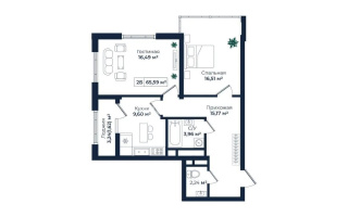 Продажа 2-комнатной квартиры, 65.59 м², пр. Абая, дом  118 - Продажа  двухкомнатных квартир в Алматы