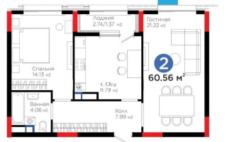 Продажа 2-комнатной квартиры, 61 м², ул. Бухар жырау, дом  57/6 - Продажа  двухкомнатных квартир в новостройках Астаны