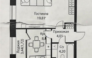 Продажа 1-комнатной квартиры, 38.36 м², ул. Жошы хана, дом  12/3 - Продажа  однокомнатных квартир в Астане