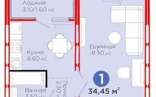 Продажа 1-комнатной квартиры, 34.45 м², ул. С-902, дом  8 - Продажа  однокомнатных квартир в Астане без посредников с фото