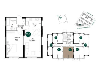 Продажа 2-комнатной квартиры, 55.9 м², ул. Жандосова, дом  94а - Продажа квартир в новостройках Алматы без посредников с фото