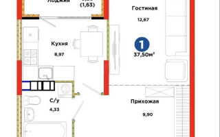 Продажа 1-комнатной квартиры, 36.83 м² - Продажа  однокомнатных квартир в новостройках Алматы