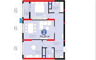 Продажа 2-комнатной квартиры, 70.25 м², ул. Рыскулова, дом  1/1 - Продажа квартир в Казахстане