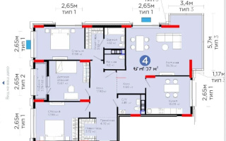 Продажа 4-комнатной квартиры, 150 м², ул. Е-899, дом  3 - Продажа квартир в новостройках Астаны