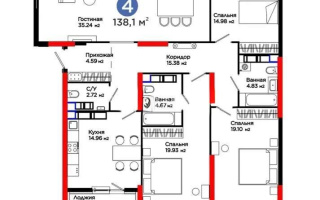 Продажа 4-комнатной квартиры, 138 м², пр. Туран, дом  43/5 - Продажа  четырехкомнатных квартир в новостройках Астаны без посредников