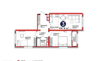 Продажа 3-комнатной квартиры, 67 м² - Продажа трехкомнатных квартир в монолитном доме в Казахстане - страница 2