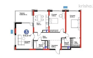 Продажа 3-комнатной квартиры, 114 м²