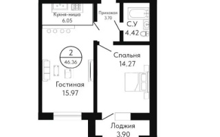 Продажа 1-комнатной квартиры, 46.36 м², ул. Масаты, дом  36 стр - Продажа  однокомнатных квартир в новостройках Астаны без посредников