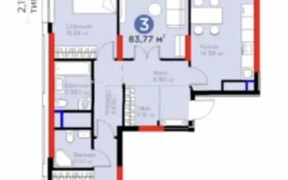 Продажа 3-комнатной квартиры, 83.77 м², пр. Туран, дом  57/1 - Продажа  трехкомнатных квартир в Астане