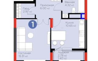Продажа 1-комнатной квартиры, 40.6 м² - Продажа  однокомнатных квартир в Астане без посредников