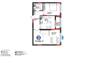 Продажа 2-комнатной квартиры, 70.88 м², ул. Е-899, дом  3 - Продажа  двухкомнатных квартир в Астане