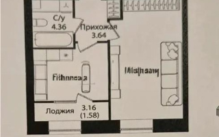 Продажа 1-комнатной квартиры, 38.67 м², ул. Е-15, дом  16 - Продажа  однокомнатных квартир в Астане