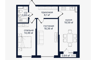 Продажа 2-комнатной квартиры, 66.37 м², Алатауская тр., дом  8 - Кульджинский тракт - Продажа квартир в Алматы