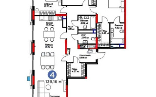Продажа 4-комнатной квартиры, 139.16 м², ул. Мухамедханова, дом  6/1 стр - Продажа  четырехкомнатных квартир в новостройках Астаны