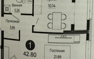 Продажа 1-комнатной квартиры, 42.8 м², ул. Е-882, дом  7 - Продажа  однокомнатных квартир в Астане