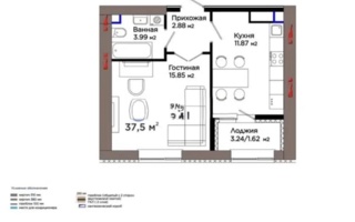 Продажа 1-комнатной квартиры, 37.5 м² - Продажа однокомнатных квартир в блочном доме в Казахстане