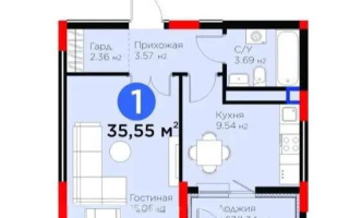 Продажа 1-комнатной квартиры, 36 м², ул. Жошы хана, дом  10 - Продажа квартир в Астане без посредников