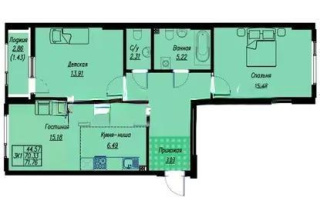 Продажа 3-комнатной квартиры, 71 м², ул. Е-496, дом  8 стр - Продажа  трехкомнатных квартир в новостройках Астаны с фото