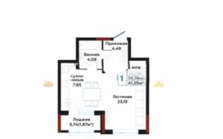 Продажа 1-комнатной квартиры, 38.71 м², ул. А-191, дом  4 - Продажа квартир в новостройках Астаны
