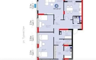 Продажа 4-комнатной квартиры, 137.32 м², ул. Рыскулова, дом  9 стр - Продажа  четырехкомнатных квартир в новостройках Астаны без посредников