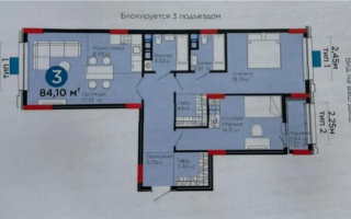 Продажа 3-комнатной квартиры, 84.1 м², ул. Е-899, дом  3 - Продажа  трехкомнатных квартир в Астане