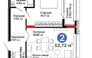 Продажа 2-комнатной квартиры, 53.72 м², ул. Е-899, дом  3 - Продажа  двухкомнатных квартир в Астане без посредников
