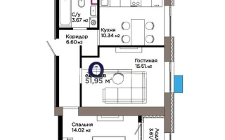 Продажа 2-комнатной квартиры, 52 м², ул. Хусейна бен Талала, дом  1 стр - Продажа квартир в Астане