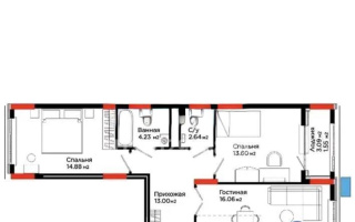 Продажа 3-комнатной квартиры, 41 м², ул. Е-796, дом  1 стр - Продажа  трехкомнатных квартир в новостройках Астаны