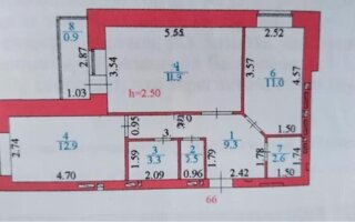 Продажа 2-комнатной квартиры, 61.2 м²