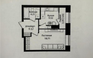 Продажа 1-комнатной квартиры, 39.37 м², ул. Айтматова, дом  79/1 - Продажа  однокомнатных квартир в новостройках Астаны без посредников