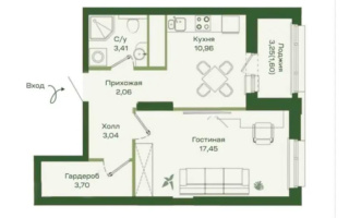 Продажа 1-комнатной квартиры, 41.94 м², ул. Шаймерденова, дом  4/1 - Продажа  однокомнатных квартир в Астане без посредников
