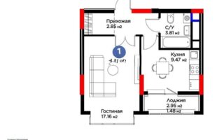 Продажа 1-комнатной квартиры, 37.8 м² - Продажа однокомнатных квартир в монолитно-каркасном доме в Астане