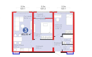 Продажа 3-комнатной квартиры, 63.15 м² - Продажа трехкомнатных квартир от собственников в Астане