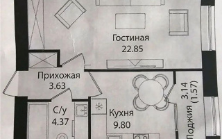 Продажа 1-комнатной квартиры, 42.1 м², ул. Е-15, дом  16 - Продажа  однокомнатных квартир в Астане