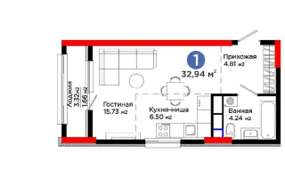 Продажа 1-комнатной квартиры, 33 м², пр. Туран, дом  28/1 стр - Продажа  однокомнатных квартир в новостройках Астаны без посредников