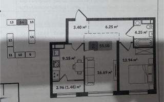 Продажа 2-комнатной квартиры, 55.16 м², ул. Туркестан, дом  115 - Продажа квартир в Алматы