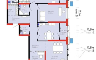 Продажа 3-комнатной квартиры, 138.21 м², пер. Лебедева, дом  1/1 - Продажа  трехкомнатных квартир в Алматы с фото