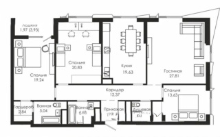 Продажа 4-комнатной квартиры, 138 м² - Продажа  четырехкомнатных квартир в новостройках Астаны