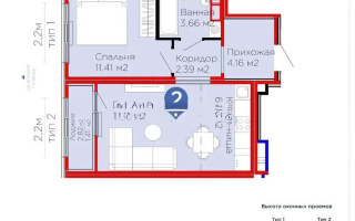 Продажа 2-комнатной квартиры, 41.57 м², пр. Улы Дала, дом  14 стр - Продажа  двухкомнатных квартир в Астане