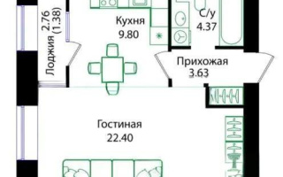Продажа 1-комнатной квартиры, 41.2 м², ул. Е-15, дом  16 - Продажа  однокомнатных квартир в Астане
