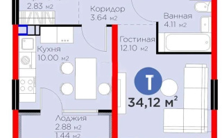 Продажа 1-комнатной квартиры, 34.12 м², ул. Байге, дом  12б - Продажа квартир в Алматы