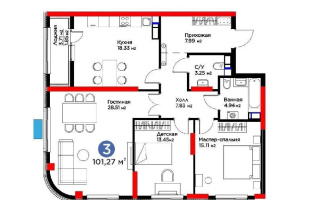 Продажа 3-комнатной квартиры, 102 м², ул. Рыскулова, дом  9 стр - Продажа  трехкомнатных квартир в новостройках Астаны